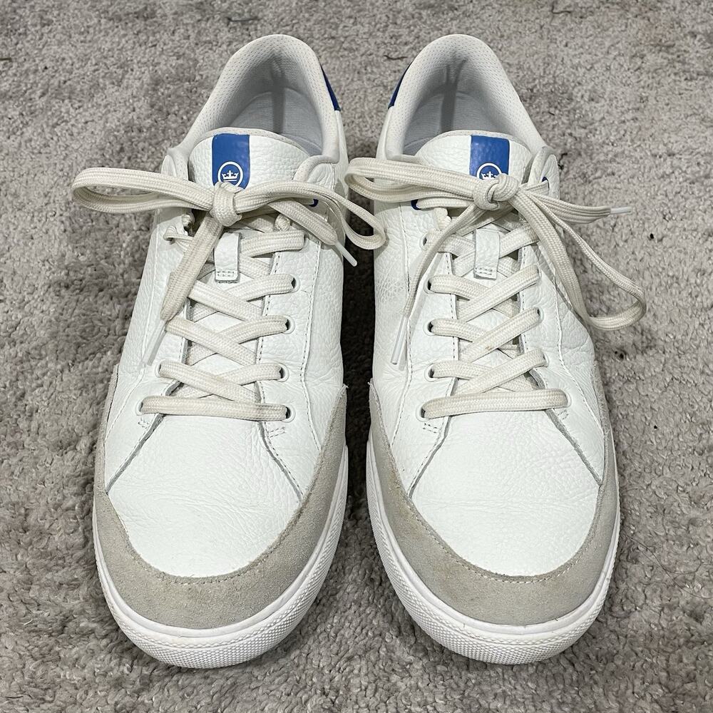 Peter Millar Drift Leather Hybrid Course Golf Shoes Mens Size 11 White Sneakers